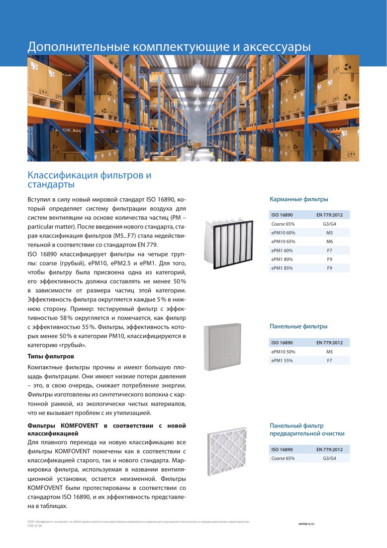 Фильтр к вентустановке Komfovent класса M5, размер 400-200-46