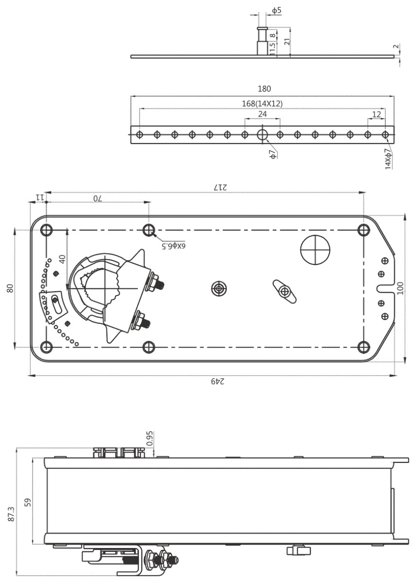 Электропривод Нанотек NF 230 B (10 Н·м, с возвратной пружиной)
