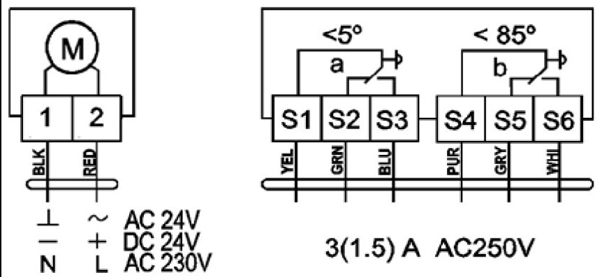 Электропривод Нанотек LF 24 B (5 Н·м, с возвратной пружиной)