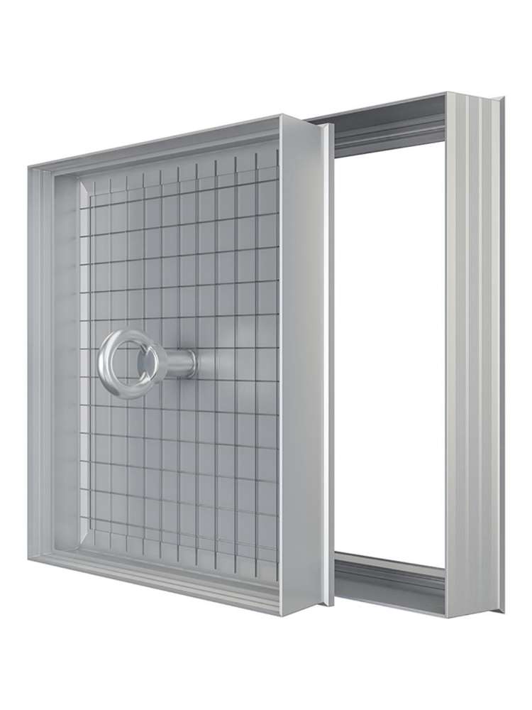 Люк ревизионный D Floor 300х300 напольный скрытый монтаж алюминий EVECS