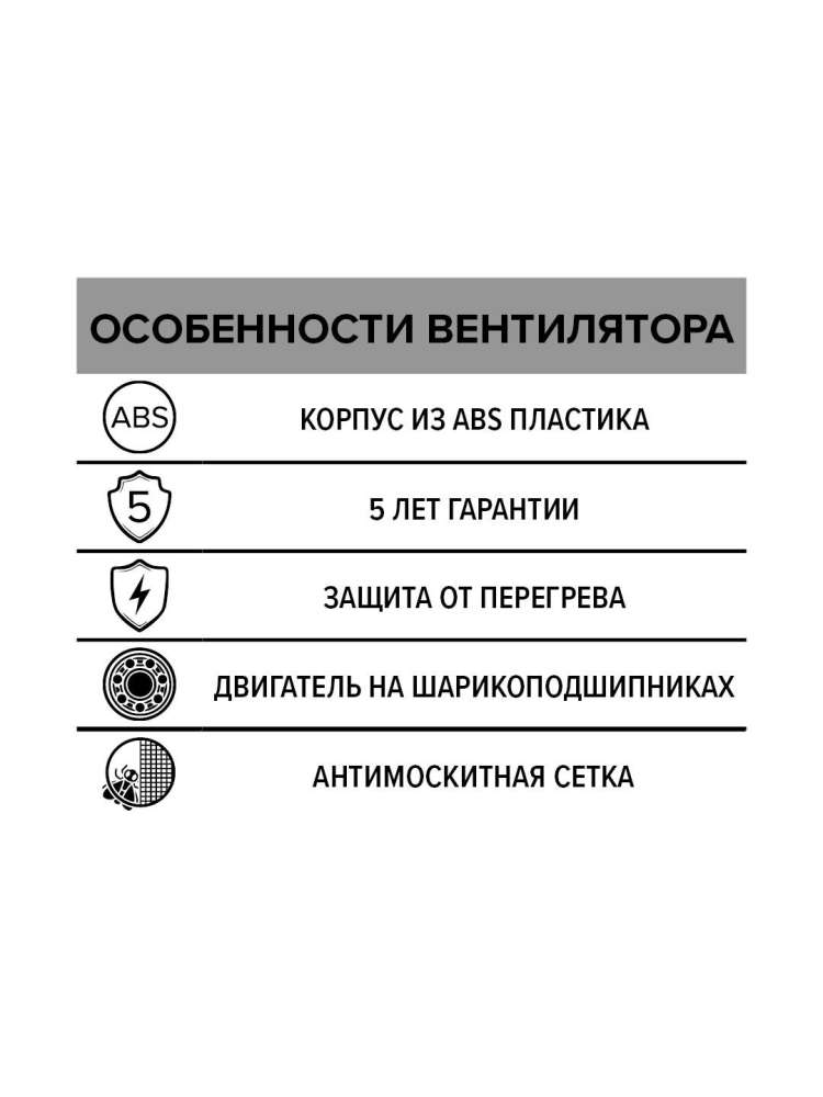 Вентилятор накладной FLOW, двигатель BB, D125, ERA