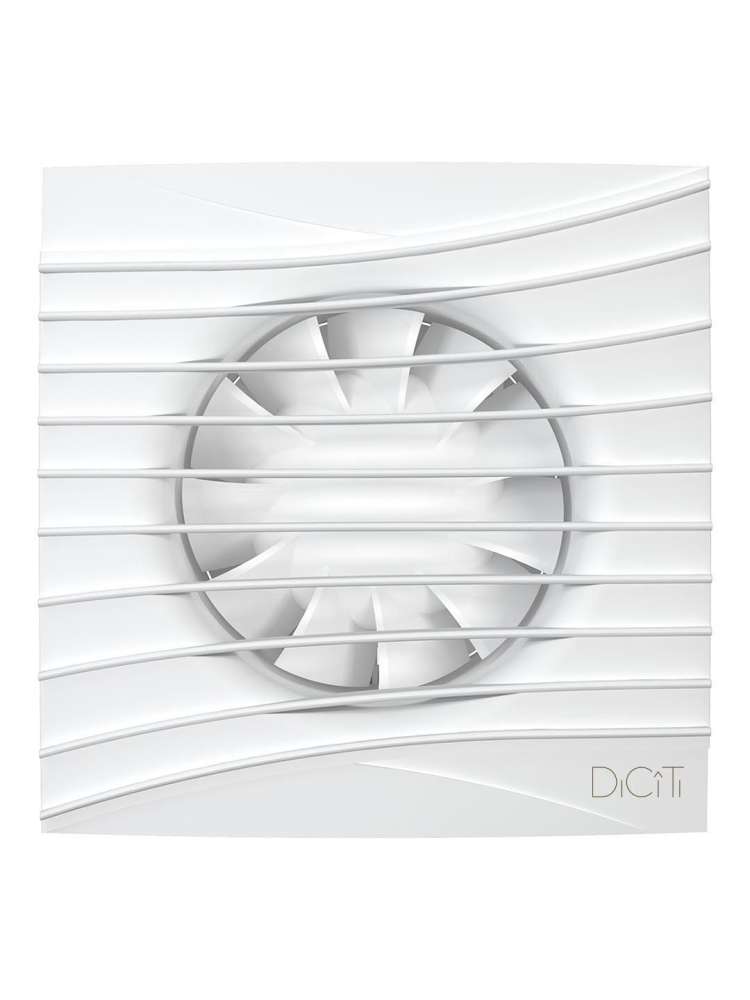 Вентилятор накладной SILENT D125 обратный клапан Matt white DICITI