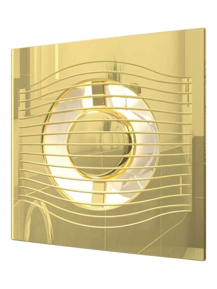 Вентилятор накладной SLIM, обратный клапан, D100, Gold, DICITI