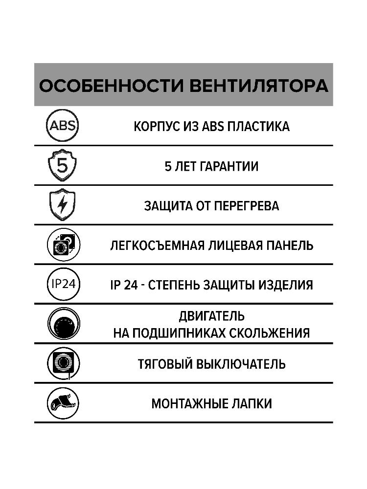 Вентилятор накладной WIND D120 тяговый выключатель ERA